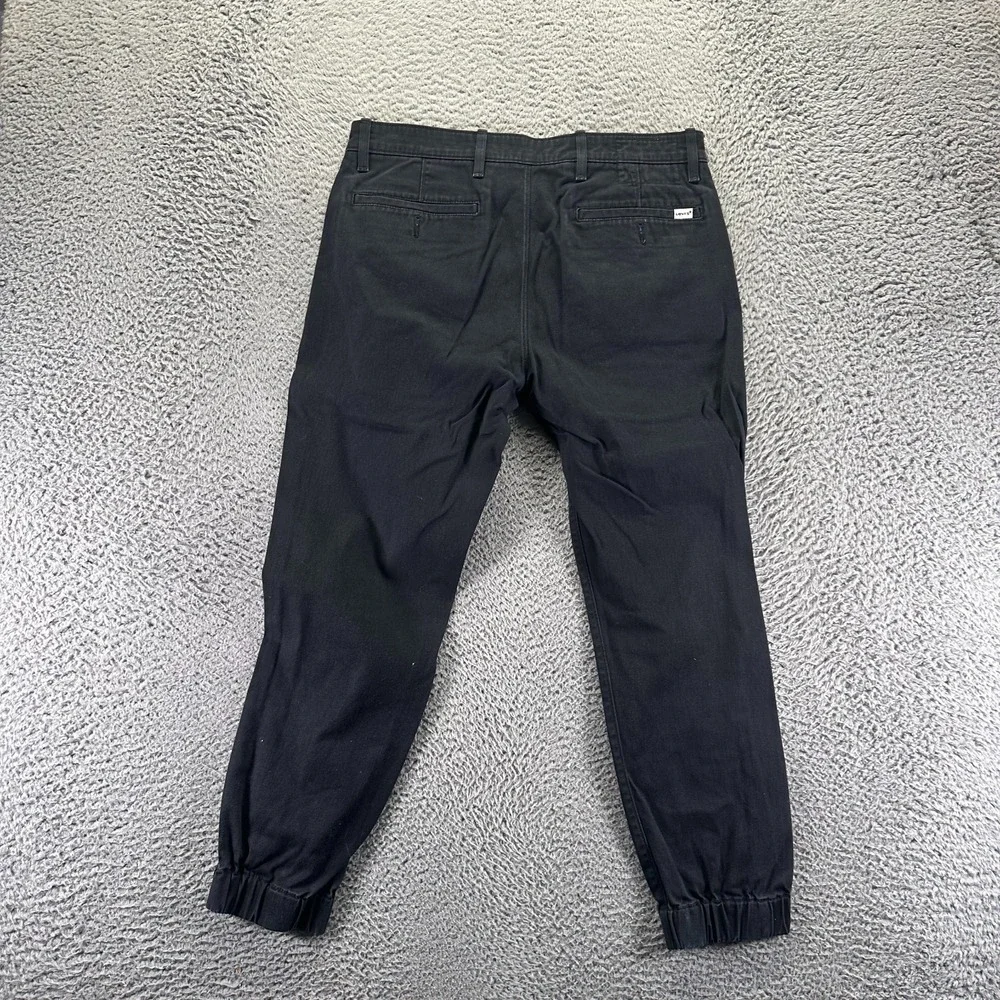 Levi's Pant Mens 33x27 Black Cotton Jogger Tapered Leg Travel‎ Workwear Stretch